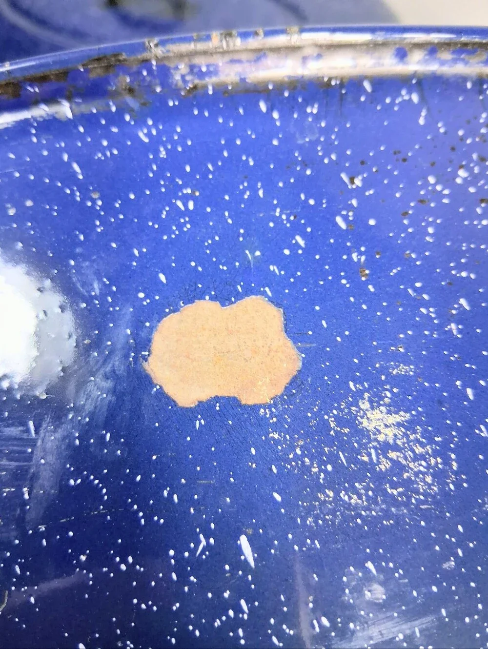 Blue Speckled Eamel Roaster 18 X 12 X 8 with Lid Fair but Functional Condition